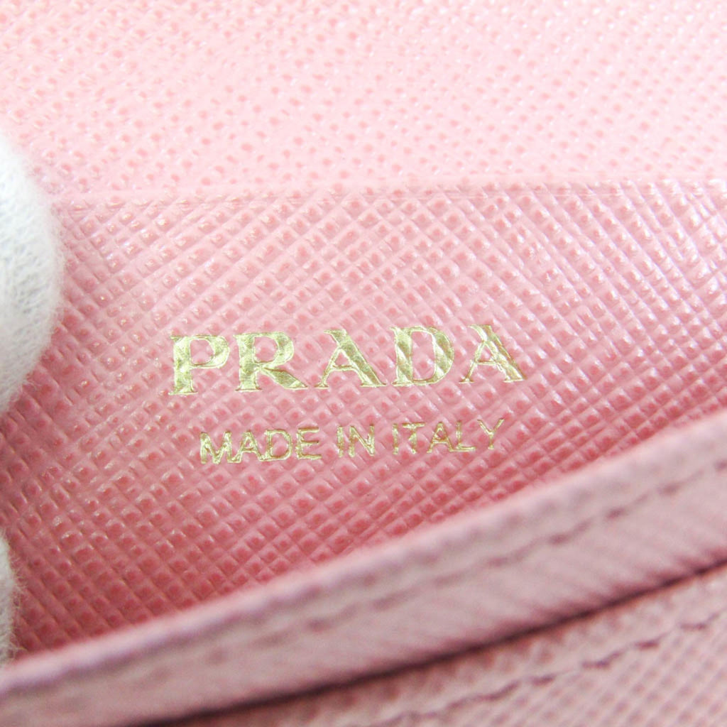 PRADA SAFFIANO FIOCCO 1MC122 Leather Business Card Case Pink