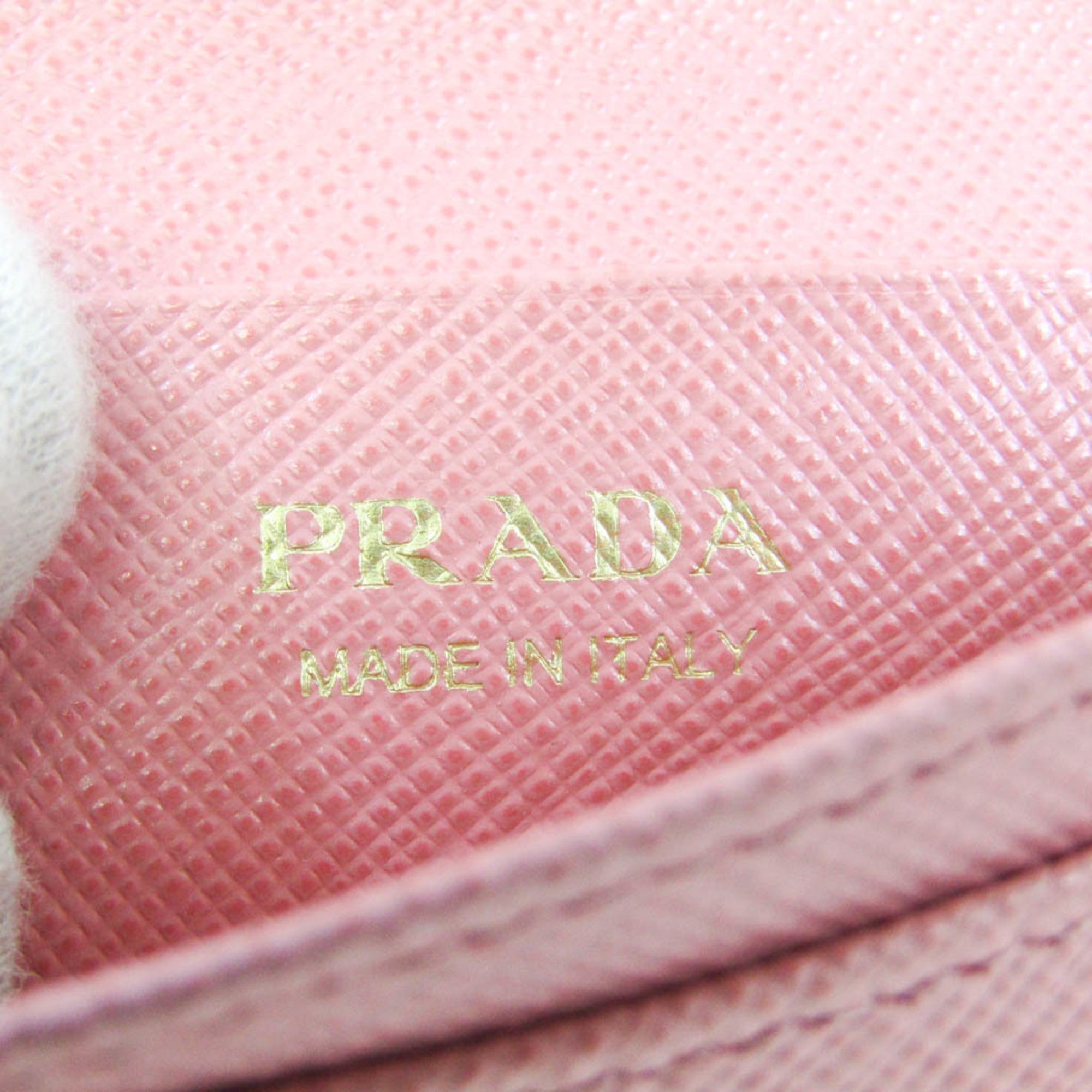 PRADA SAFFIANO FIOCCO 1MC122 Leather Business Card Case Pink