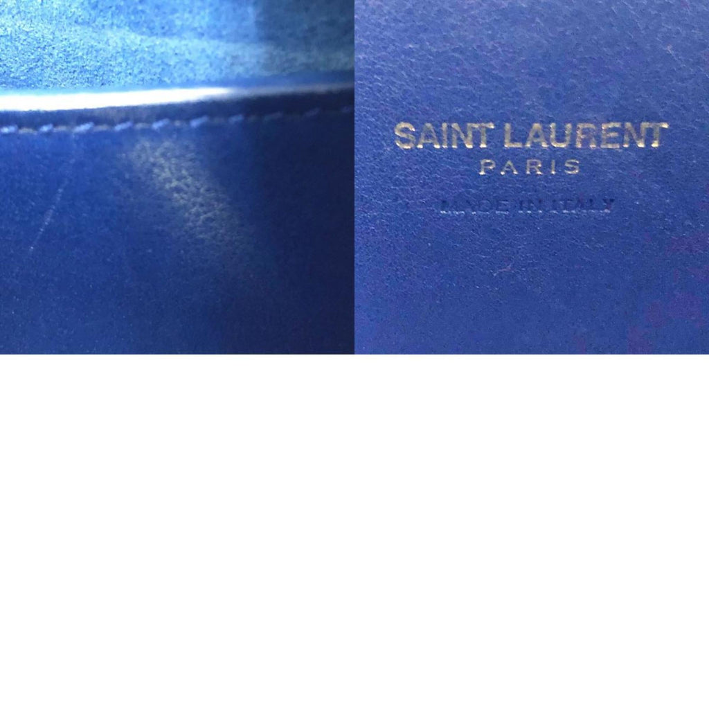 SAINT LAURENT Handbag Shoulder Bag Baby Kabas Leather Blue Ladies 372087