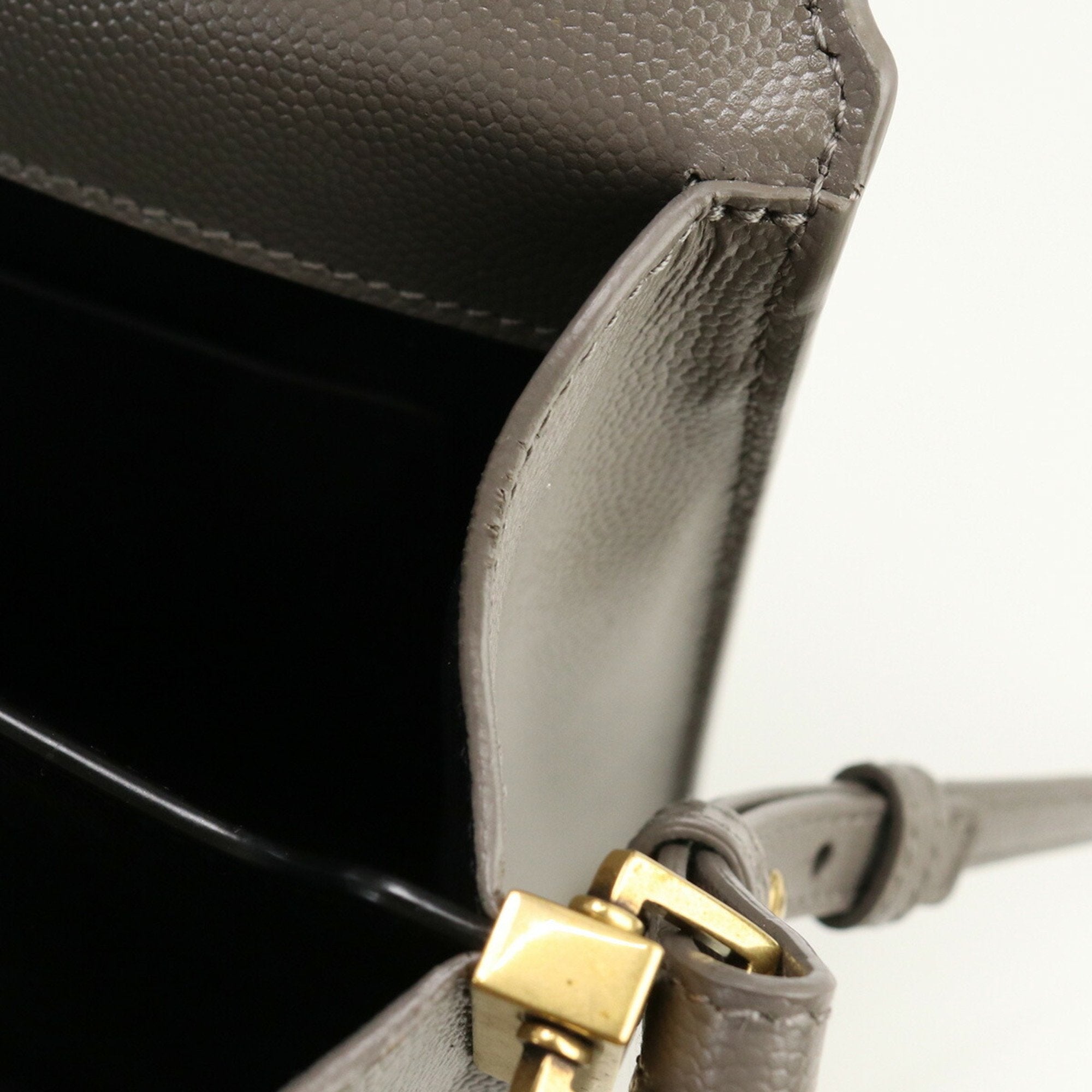SAINT LAURENT Cassandra Midia 623931 BOW0W 1202 Handbag Leather Women's