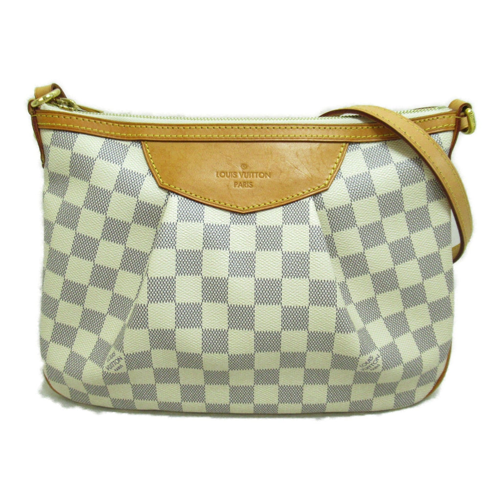 LOUIS VUITTON SiracusaPM Shoulder Bag Ivory Damier Azur PVC coated canvas N41113