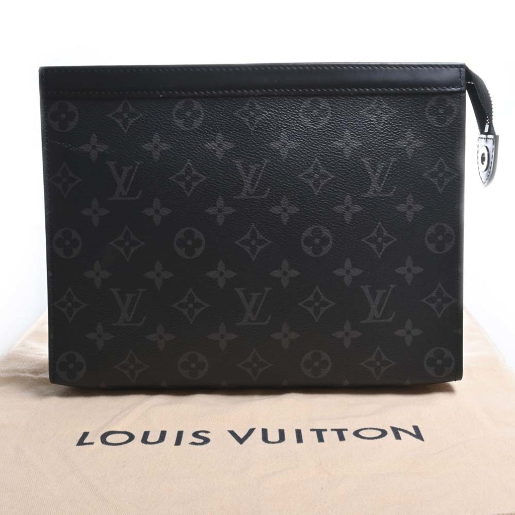 LOUIS VUITTON Eclipse Pochette Voyage MM Clutch Bag Pouch M61692 Black Men's