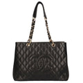 CHANEL chain shoulder bag caviar skin black ladies
