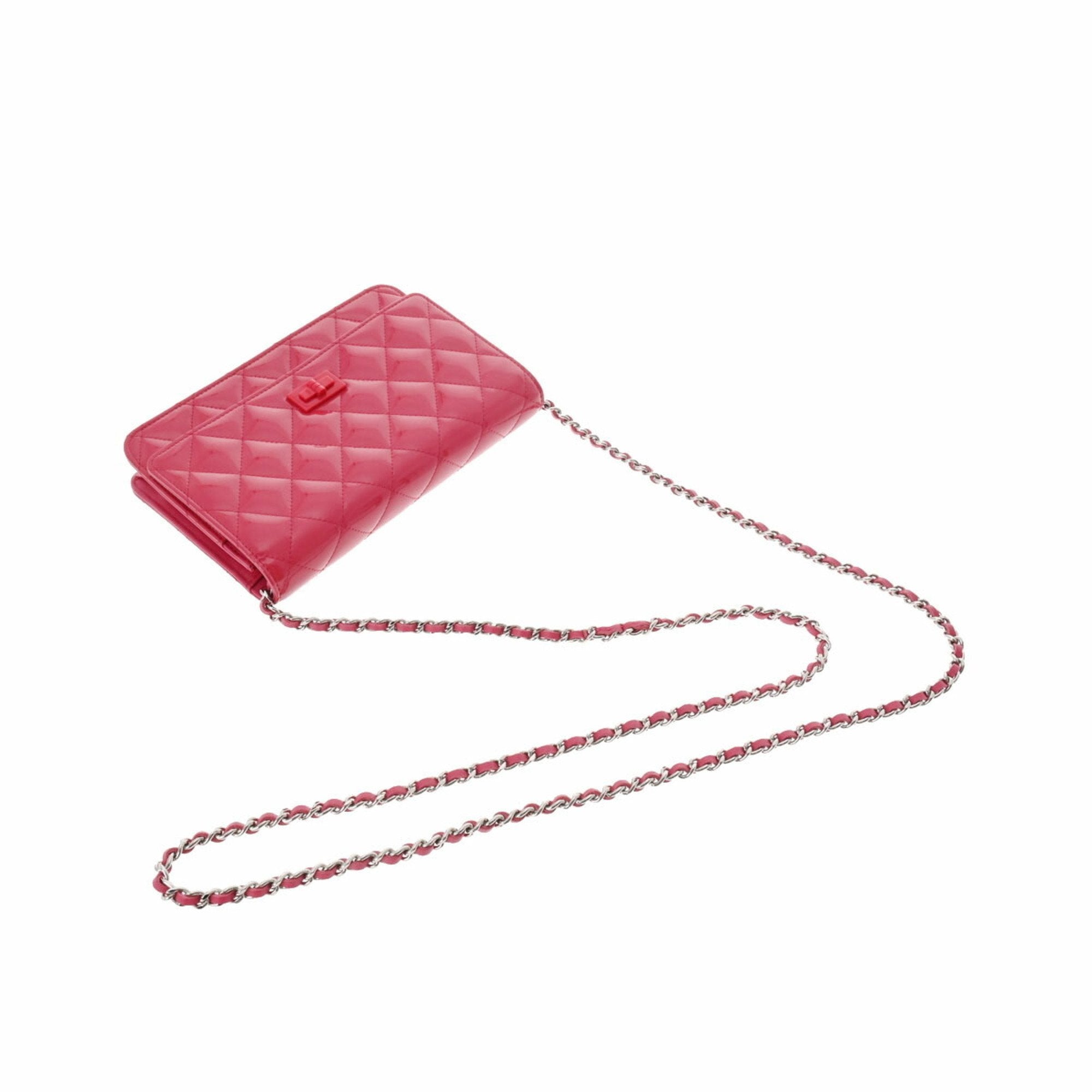 CHANEL matelasse chain 2.55 pink ladies enamel