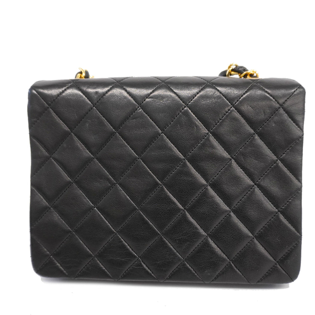 CHANEL  Matelasse Chain Shoulder Lambskin Women's Leather Shoulder Bag Black