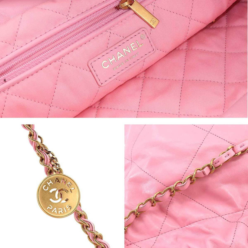 CHANELShoulder Bag with the  22 Small chain shoulder bag leather pink AS3260 porch