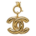 CHANEL Matelasse Coco Mark Necklace Gold Plated Men's