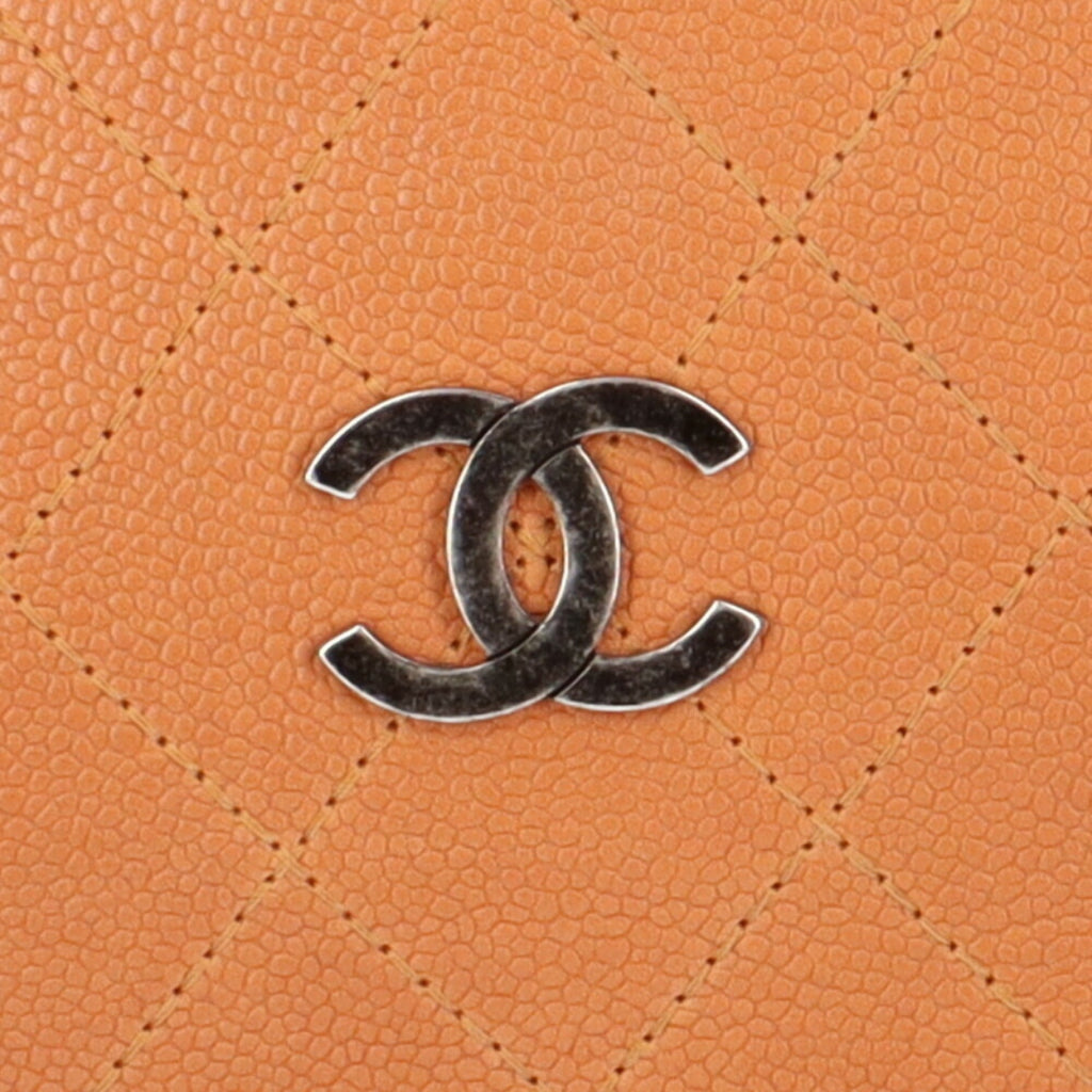 CHANEL chain shoulder bag caviar skin brown ladies