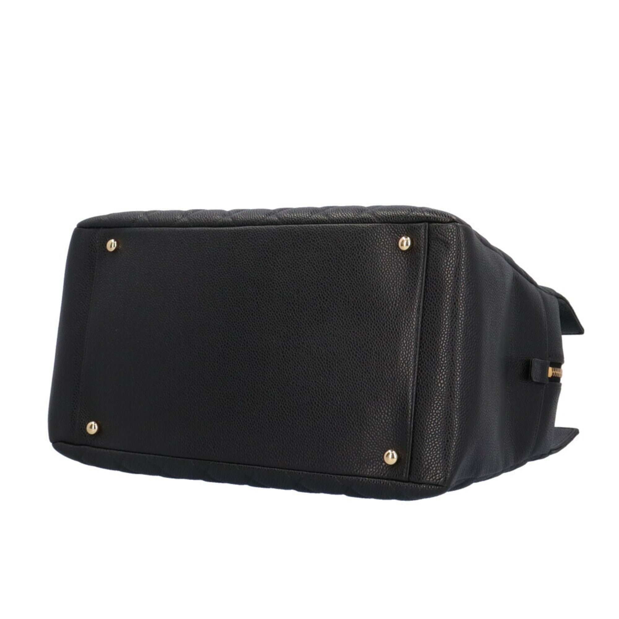 CHANEL chain matelasse shoulder bag caviar skin black ladies