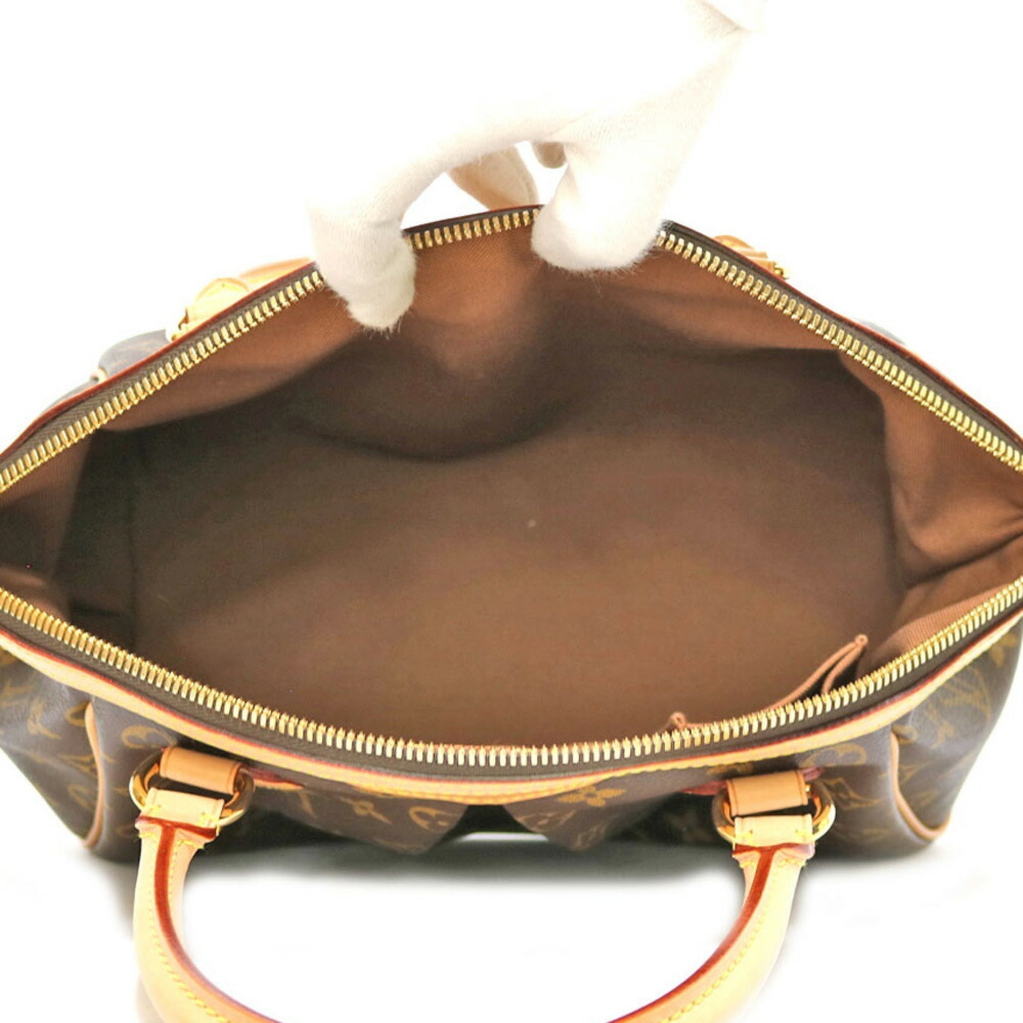 LOUIS VUITTON Tivoli PM Monogram Handbag Canvas M40143 Brown Women's