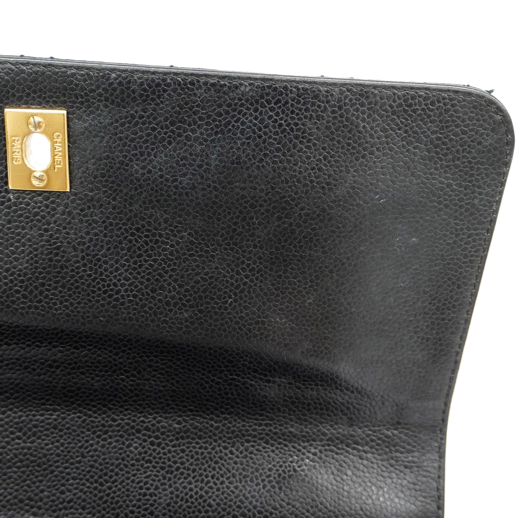 CHANELAuth  Matelasse Handbag Women's Caviar Leather Black