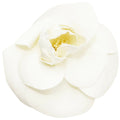 CHANEL Brooch Camellia Corsage Fabric Ivory White Flower Ladies