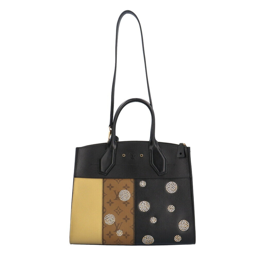 LOUIS VUITTON City Steamer MM Monogram Reverse Shoulder Bag Calf M43406 Black Women's
