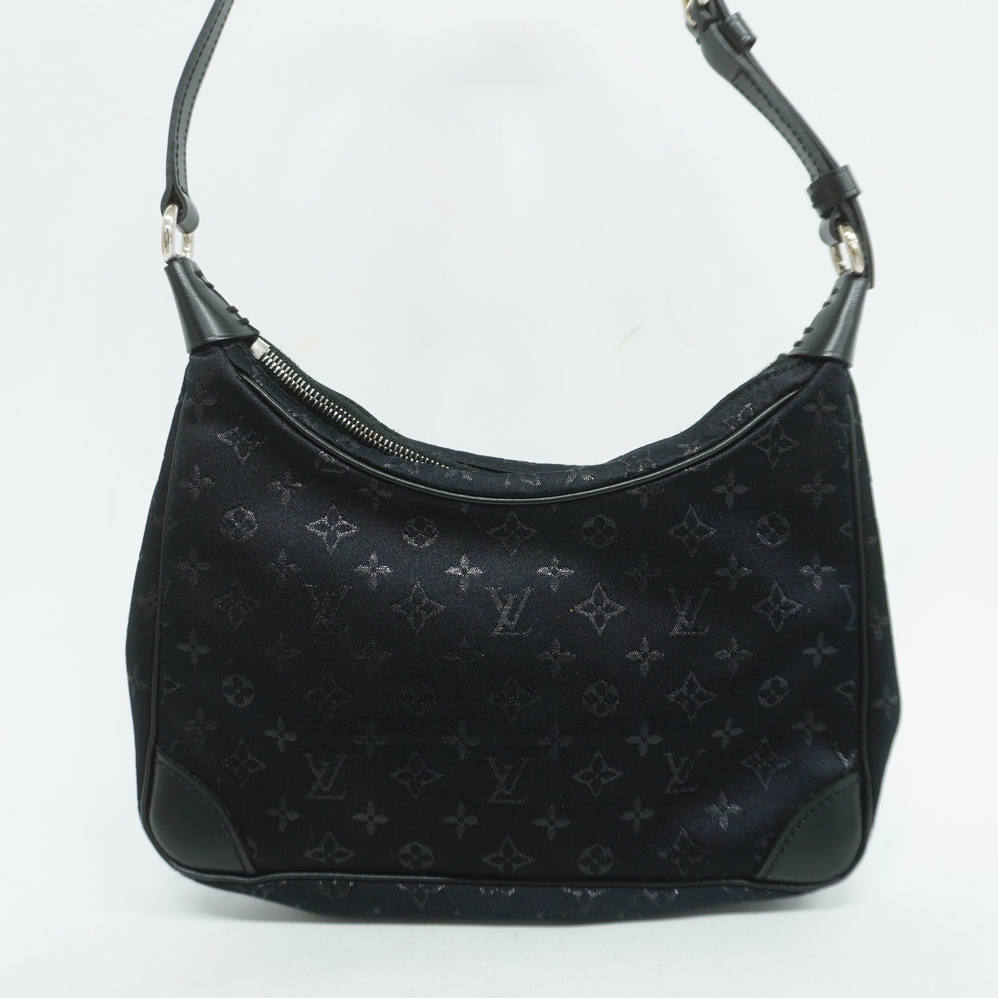 LOUIS VUITTONAuth  Monogram Satin Little Boulogne M92142 Women's Handbag Noir