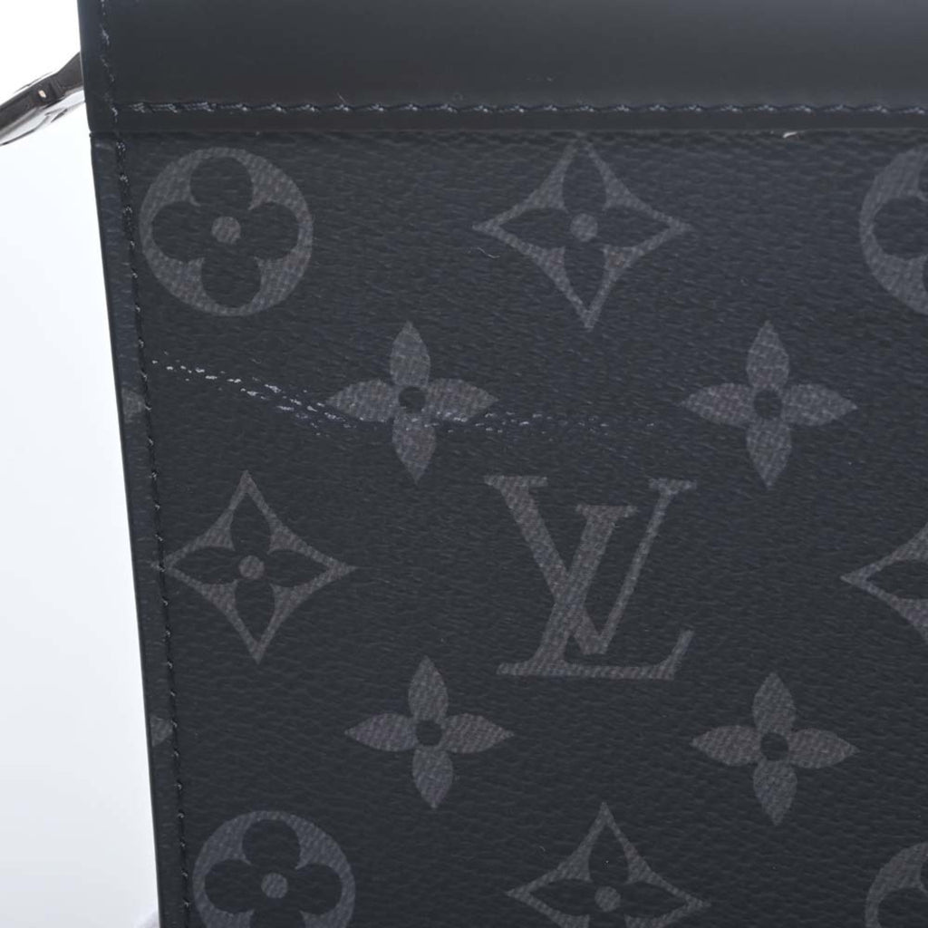 LOUIS VUITTON Eclipse Pochette Voyage MM Clutch Bag Pouch M61692 Black Men's