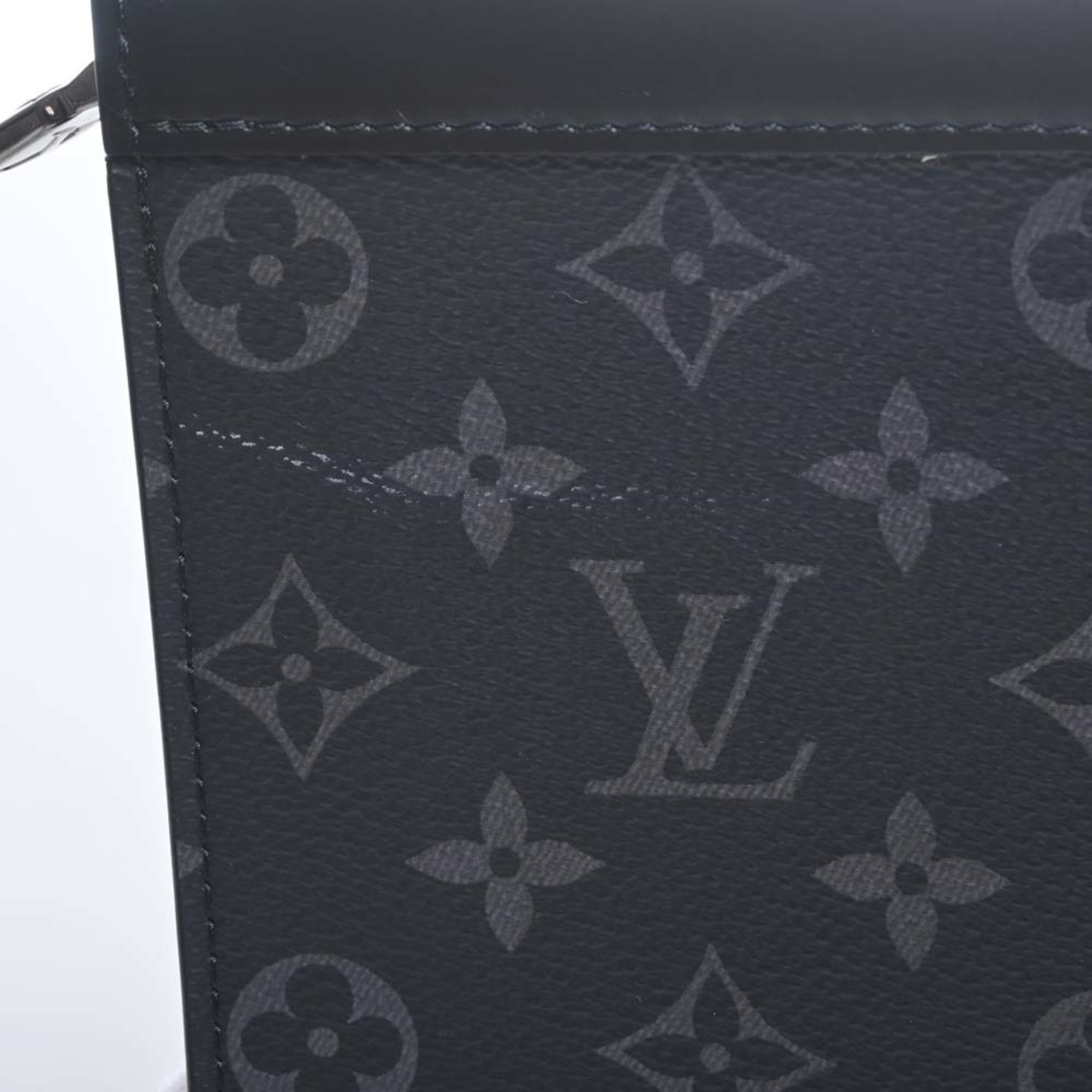 LOUIS VUITTON Eclipse Pochette Voyage MM Clutch Bag Pouch M61692 Black Men's