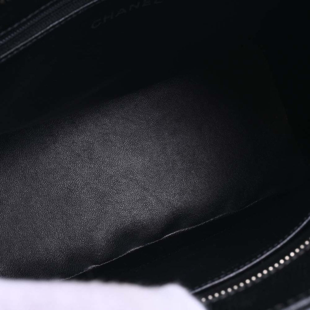 CHANEL Caviar Skin Coco Mark Reprint Tote Bag Black Ladies