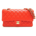 CHANEL Matelasse 25 Chain Shoulder Women's Bag A01112 Caviar Skin Red