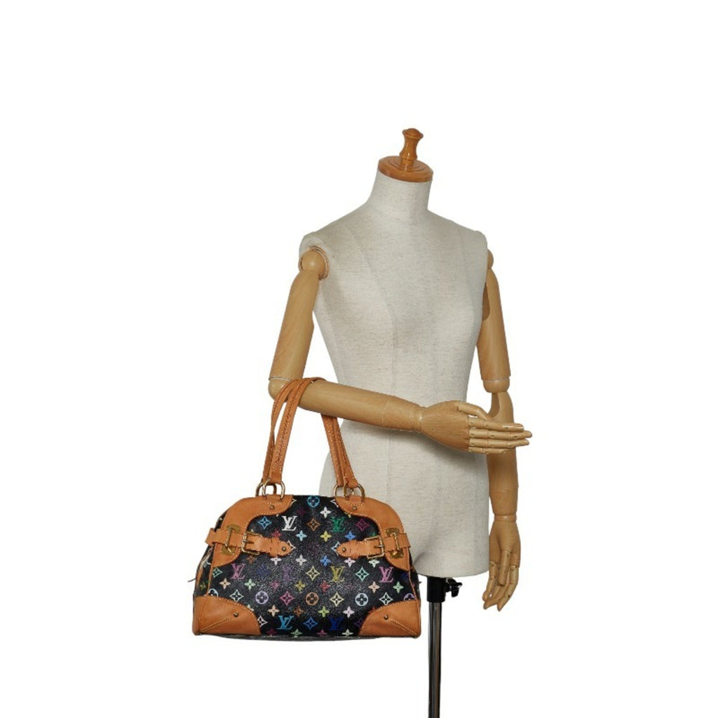 LOUIS VUITTON Monogram Multicolor Claudia Handbag M40194 Noir Black PVC Leather Women's
