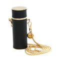 PRADA Leather Metal Lipstick Case Black,Gold