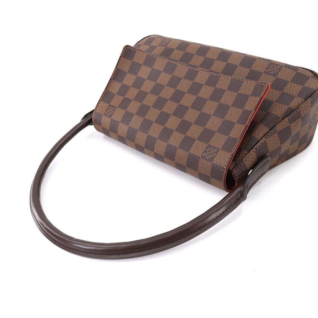 Louis Vuitton Damier Mini Looping Personal SPO Shoulder Bag Ebene N51158 Gold Hardware
