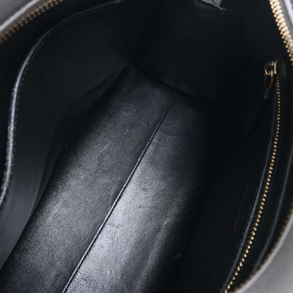 SAINT LAURENT Leather Monogram Cabas Handbag 472469 Gray Ladies