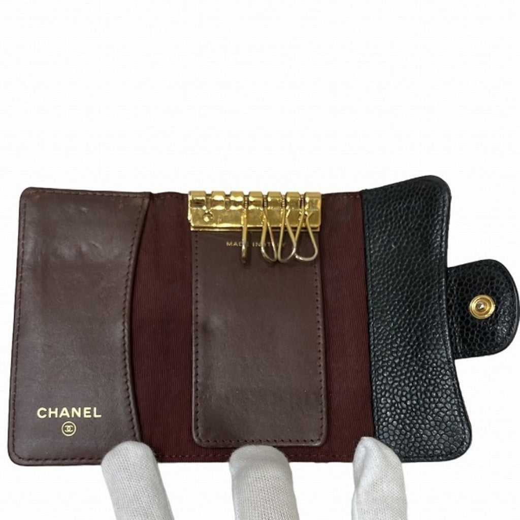 CHANEL Matelasse Caviar Skin Brand Accessories Key Case Women's