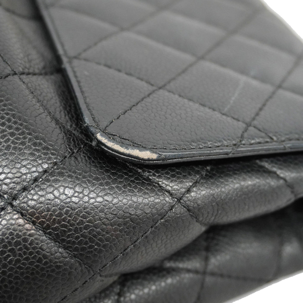 CHANELAuth  Matelasse Handbag Women's Caviar Leather Black