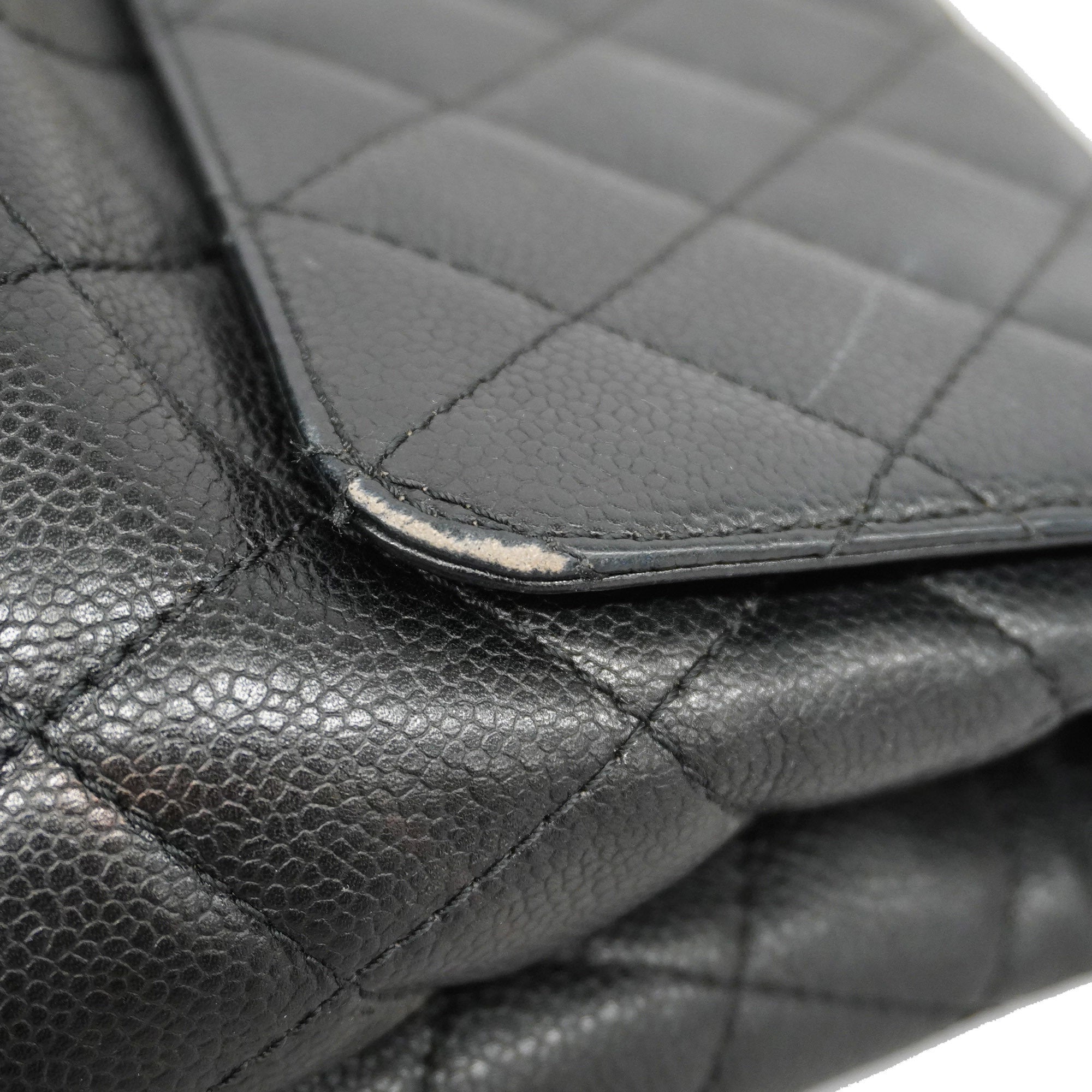 CHANELAuth  Matelasse Handbag Women's Caviar Leather Black