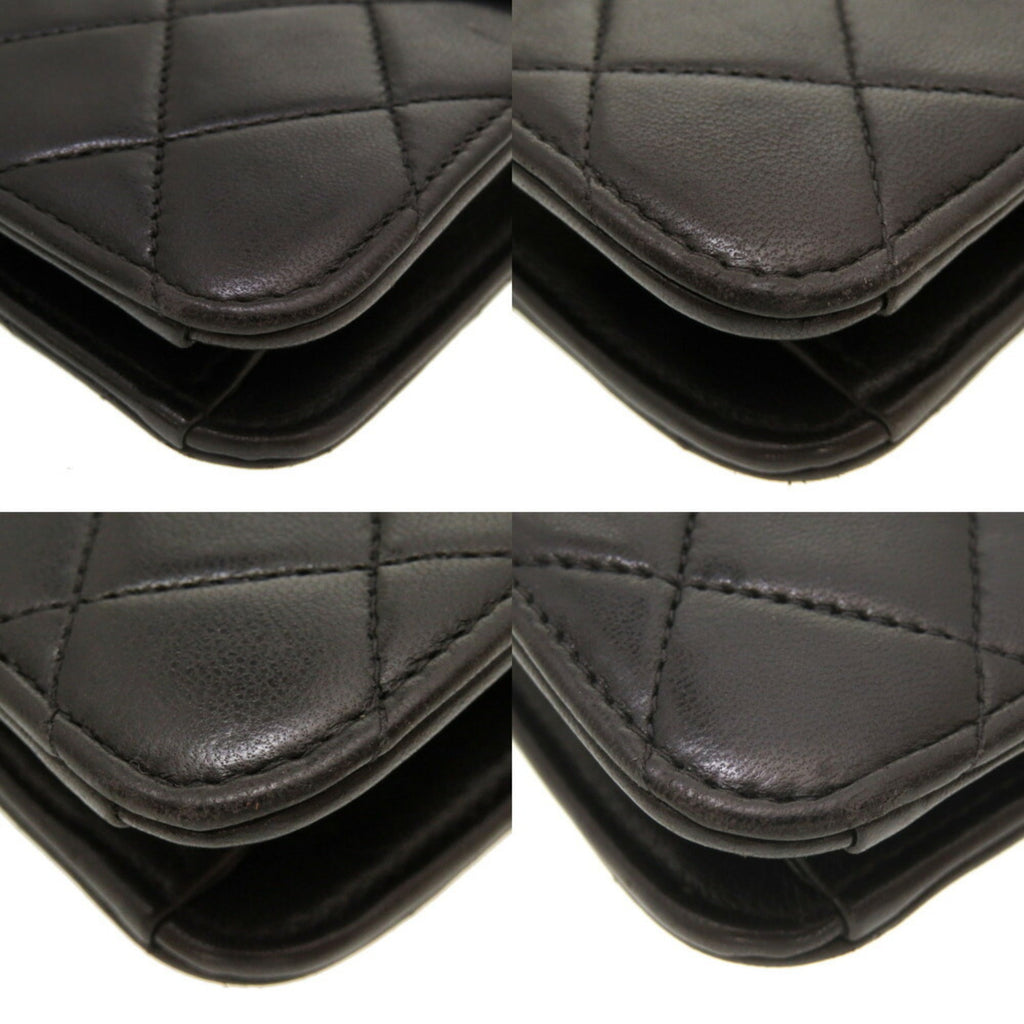 CHANEL Lambskin Black Matelasse No. 3 Gold Chain Shoulder Bag