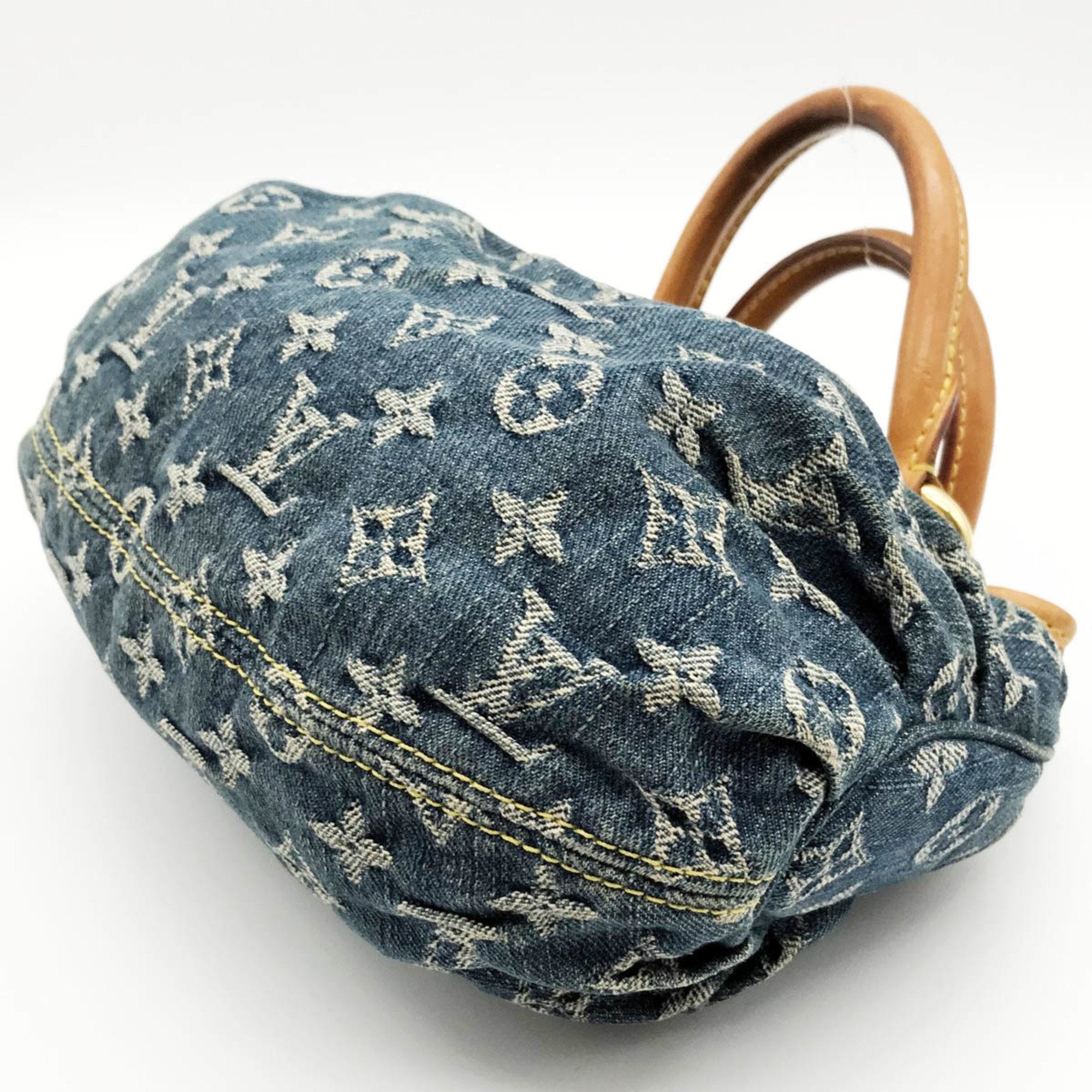 LOUIS VUITTON Pretty Monogram Denim Handbag Handheld Bag Blue Ladies Fashion M95020