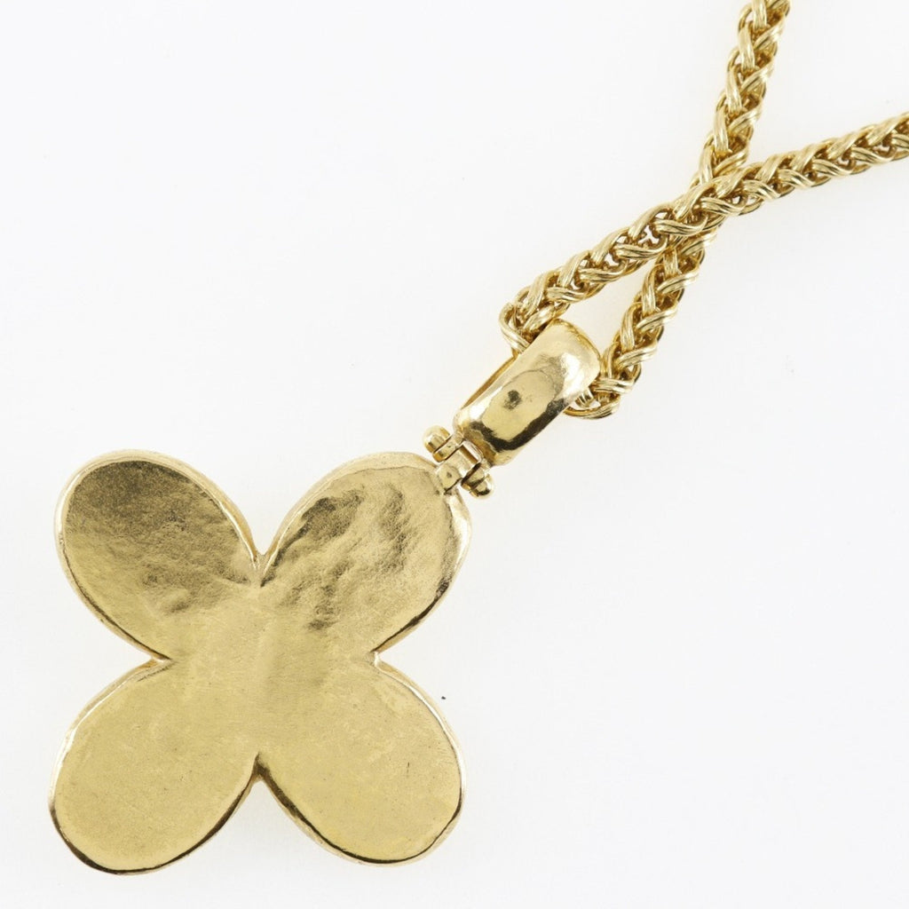 CHANEL Coco Mark Necklace Flower Vintage Gold Plated x Shell France Year 1995 95A COCO Ladies