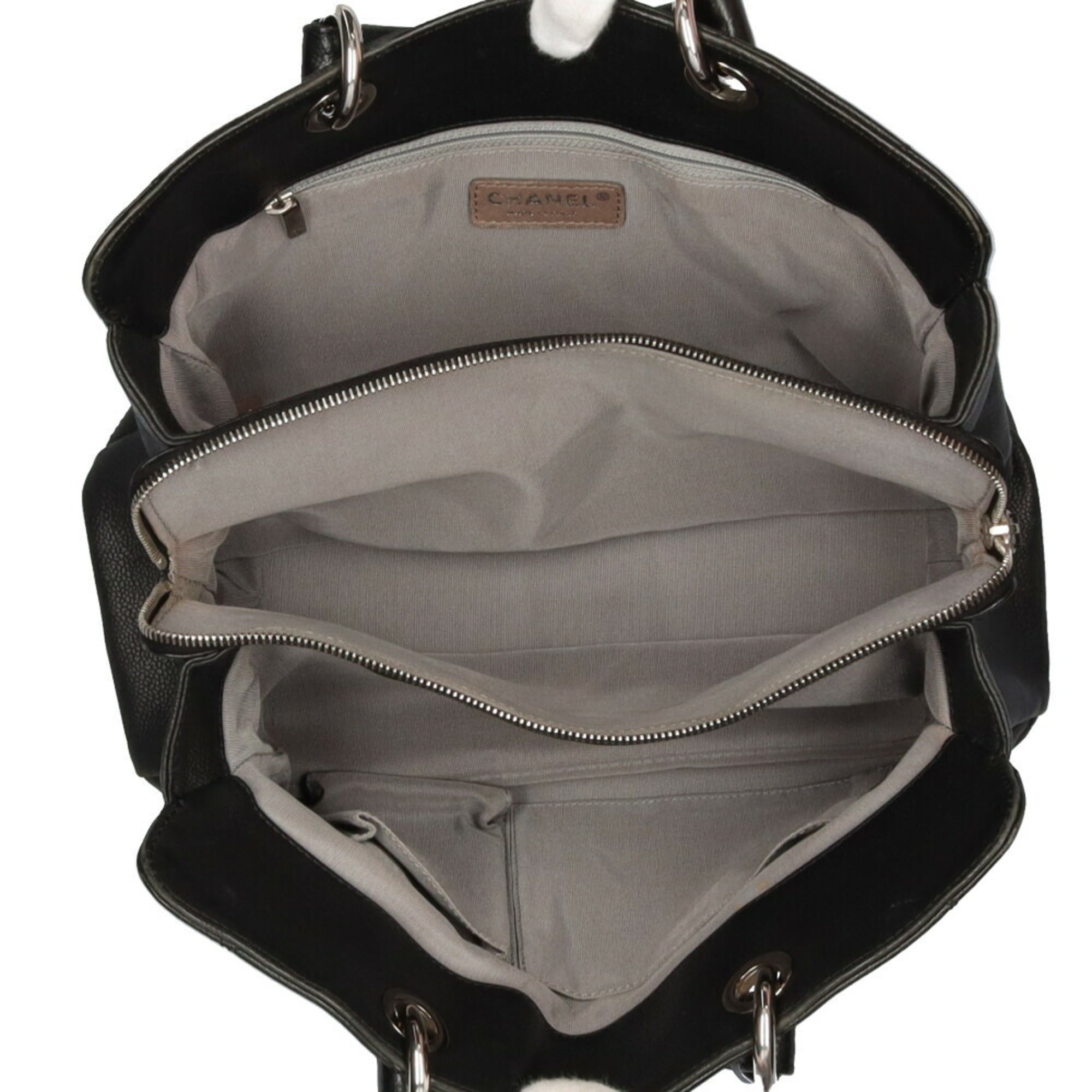 CHANEL matelasse handbag caviar skin black ladies