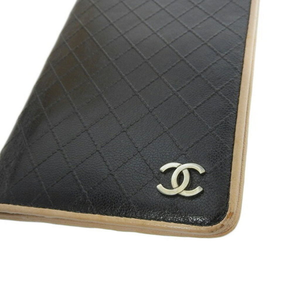 CHANEL Leather Cocomark Notebook Cover Black Ladies