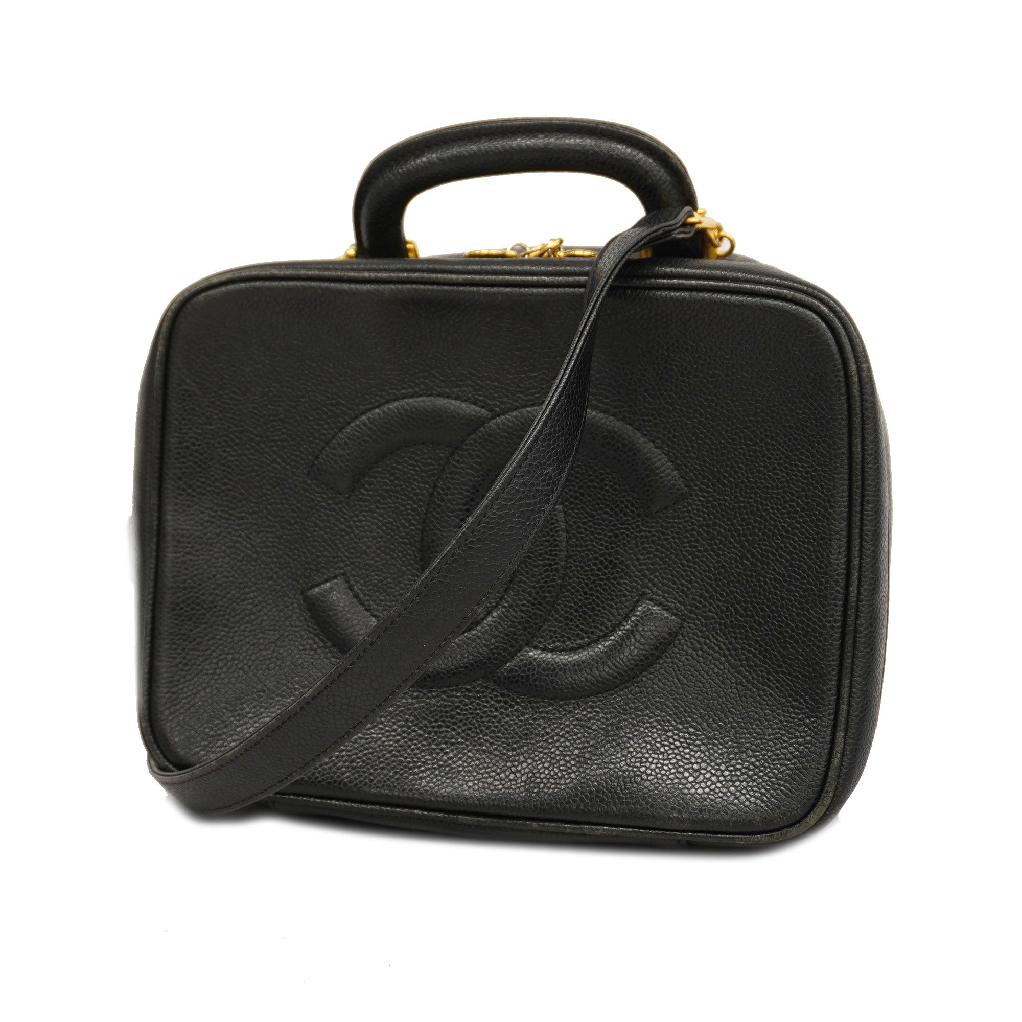 CHANELAuth  2WAY Bag Women's Caviar Leather Handbag,Shoulder Bag Black