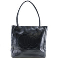 CHANEL COCO Mark Tote Bag Calf Black Shoulder A4 Magnetic Type Ladies