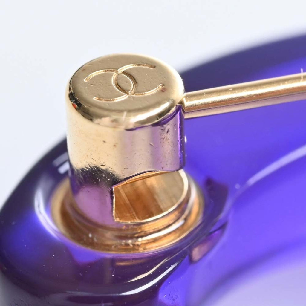 CHANEL Cocomark Brooch Purple Ladies