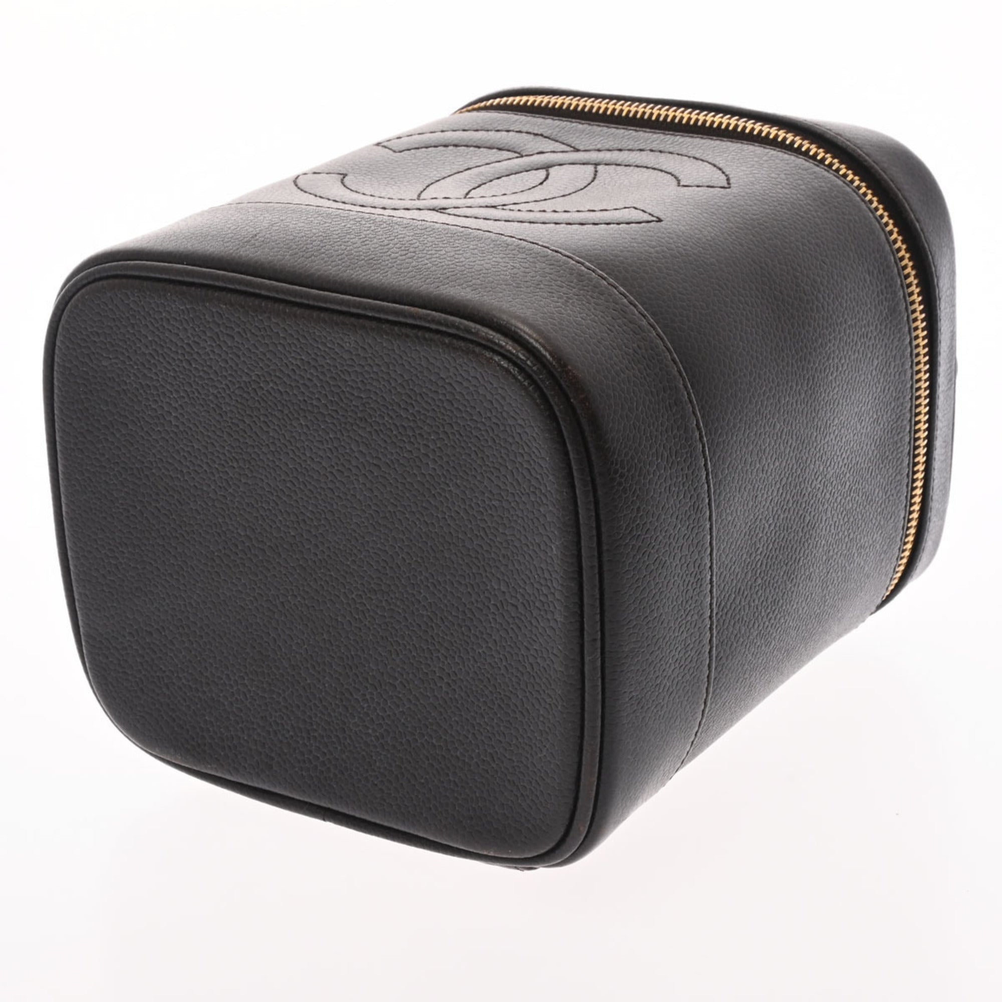 CHANEL Vanity Brown Ladies Caviar Skin Handbag