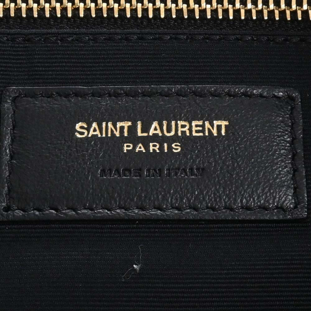 SAINT LAURENT Leather Icar Maxi Bag Tote 698651 Black Ladies