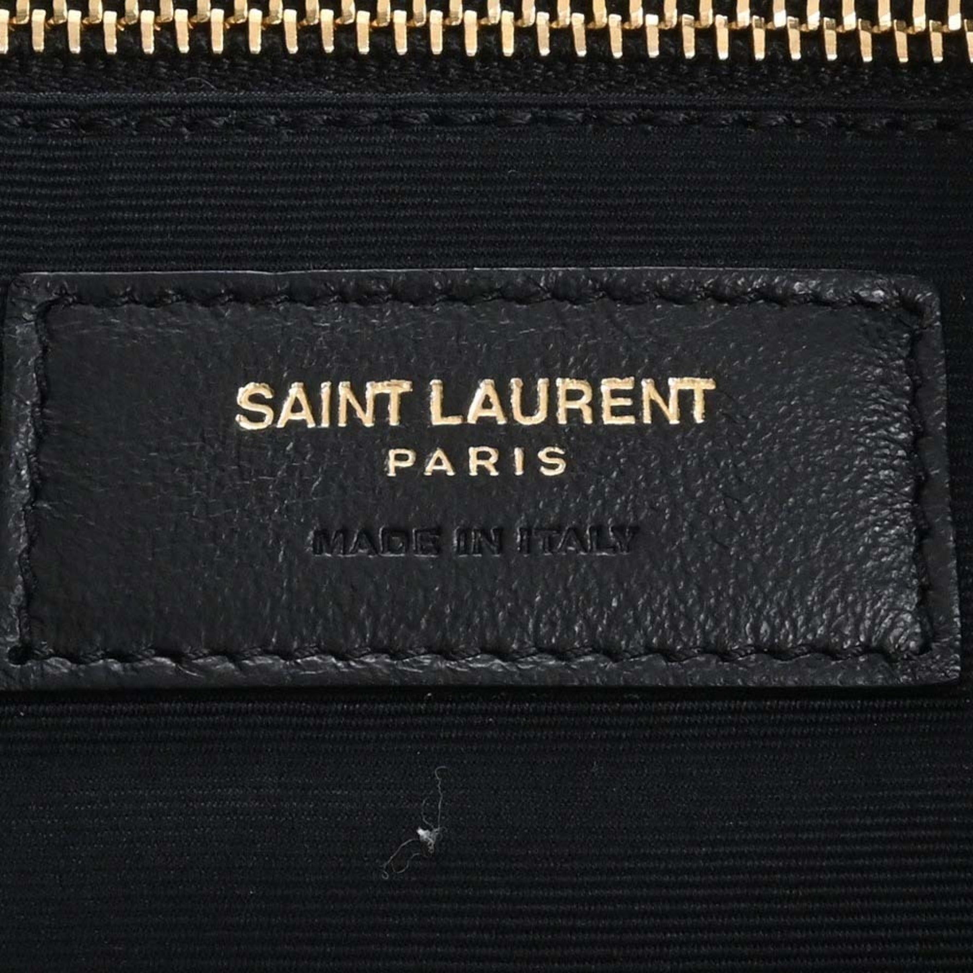 SAINT LAURENT Leather Icar Maxi Bag Tote 698651 Black Ladies