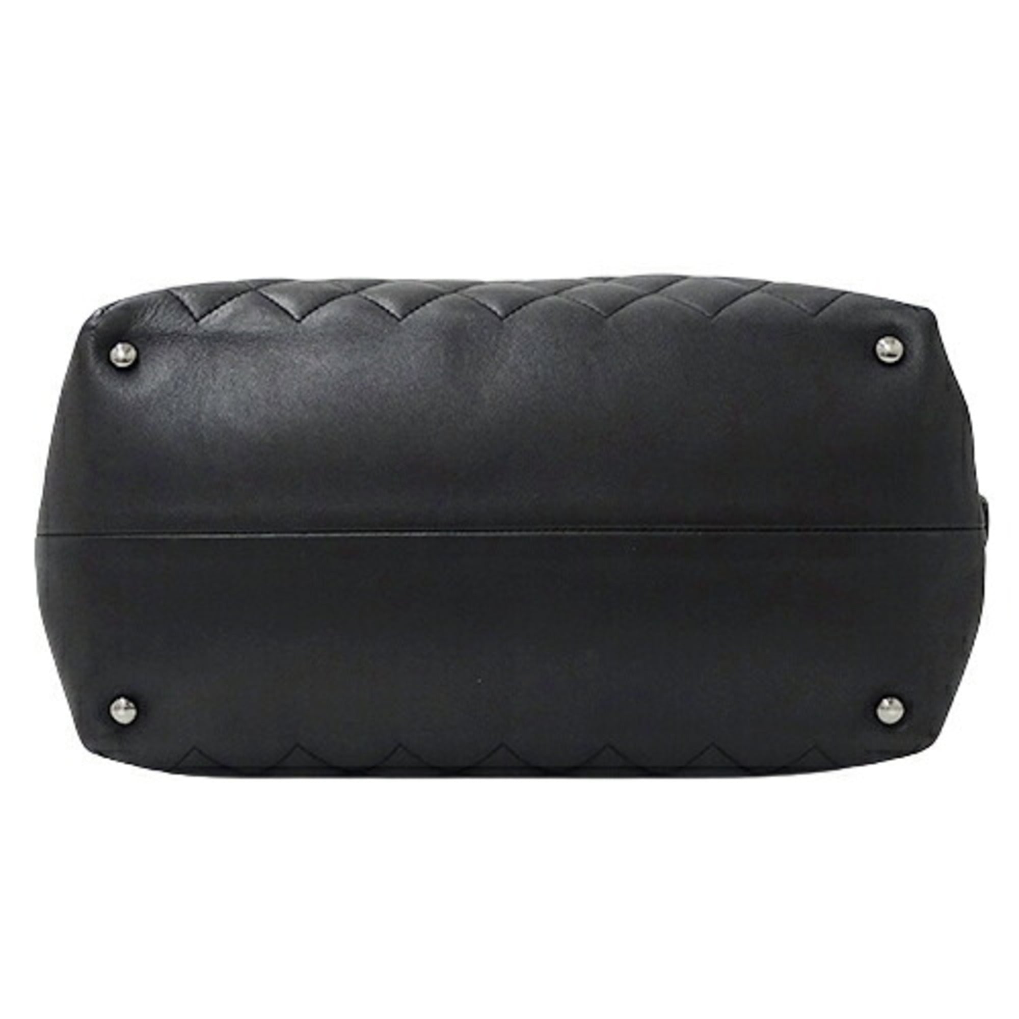 CHANEL bag matelasse lady's tote handbag 2way leather black
