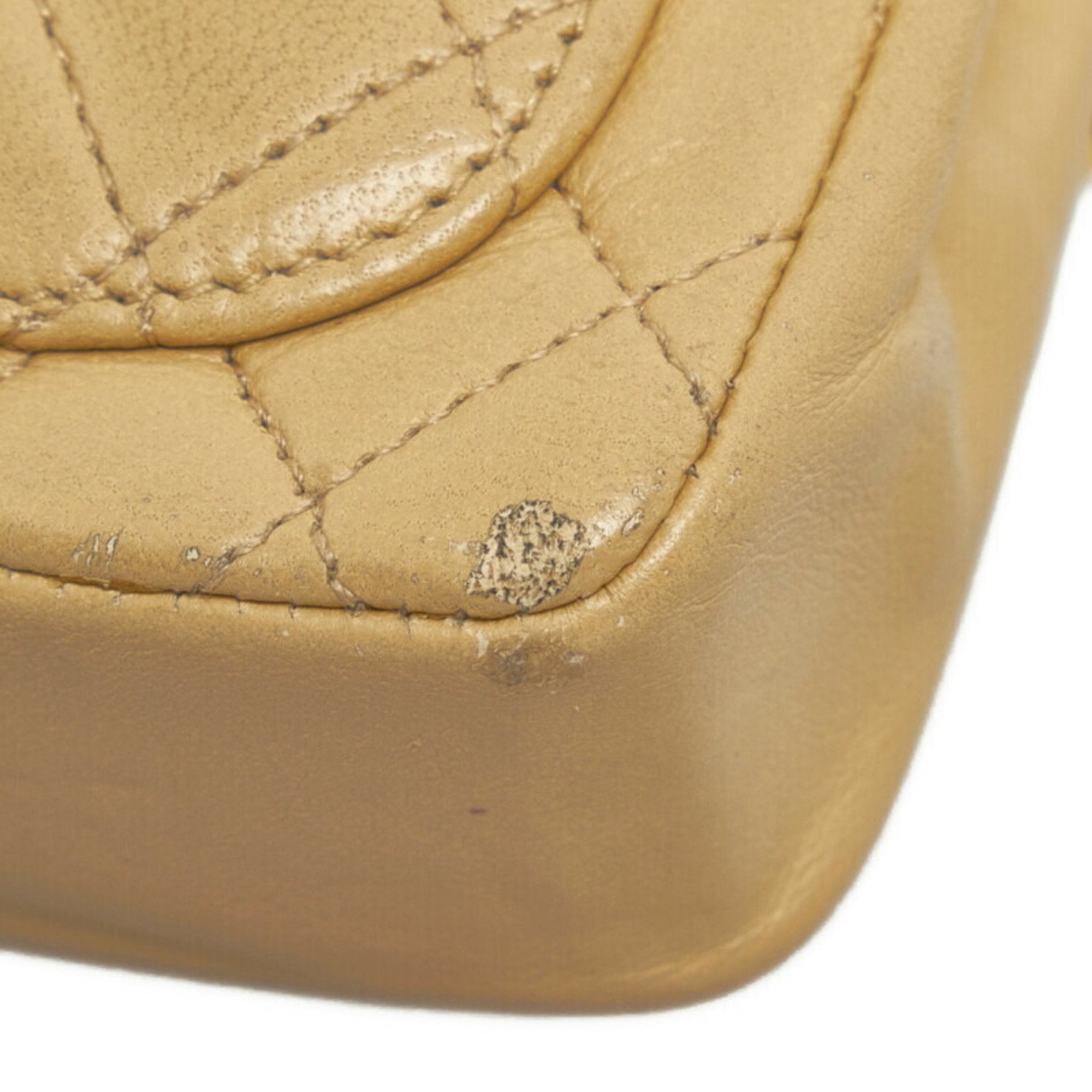 CHANEL matelasse chain shoulder bag handbag waist pouch beige leather ladies