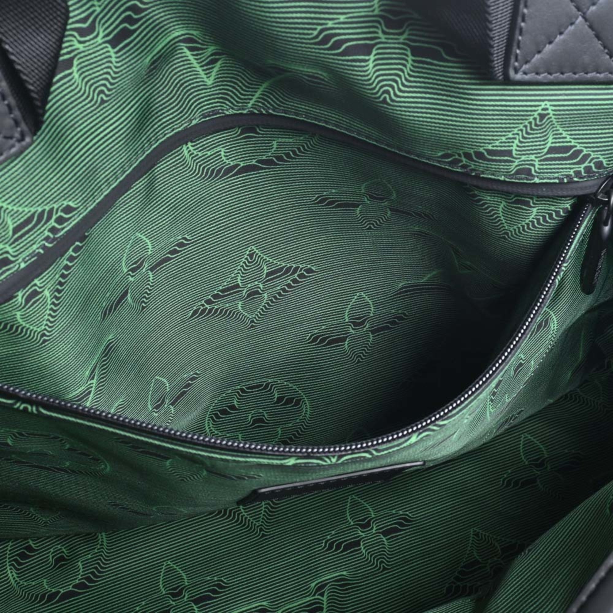 LOUIS VUITTON Monogram Nylon Keepall Bandouliere Reversible 50 Handbag Boston Bag M45602 Black Green Men's