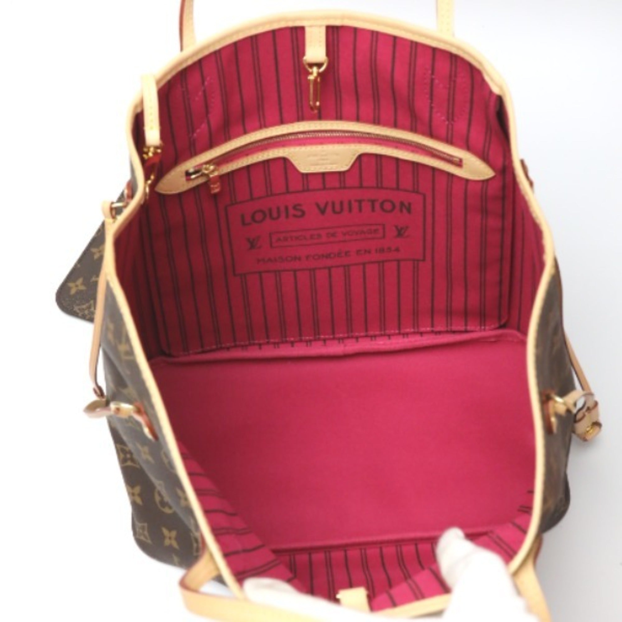 LOUIS VUITTON Neverfull MM Monogram M41178  Pivoine Tote Bag LV