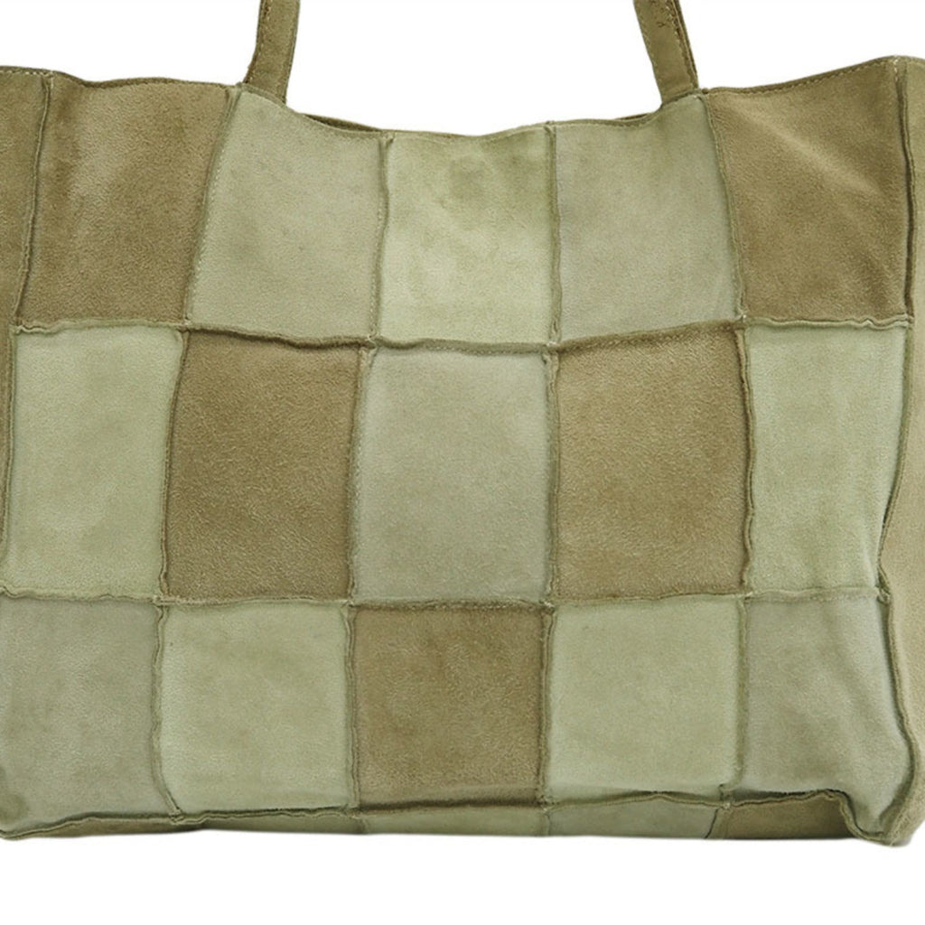 CHANEL Suede Patchwork Shoulder Tote Bag Beige 6th Series Ladies