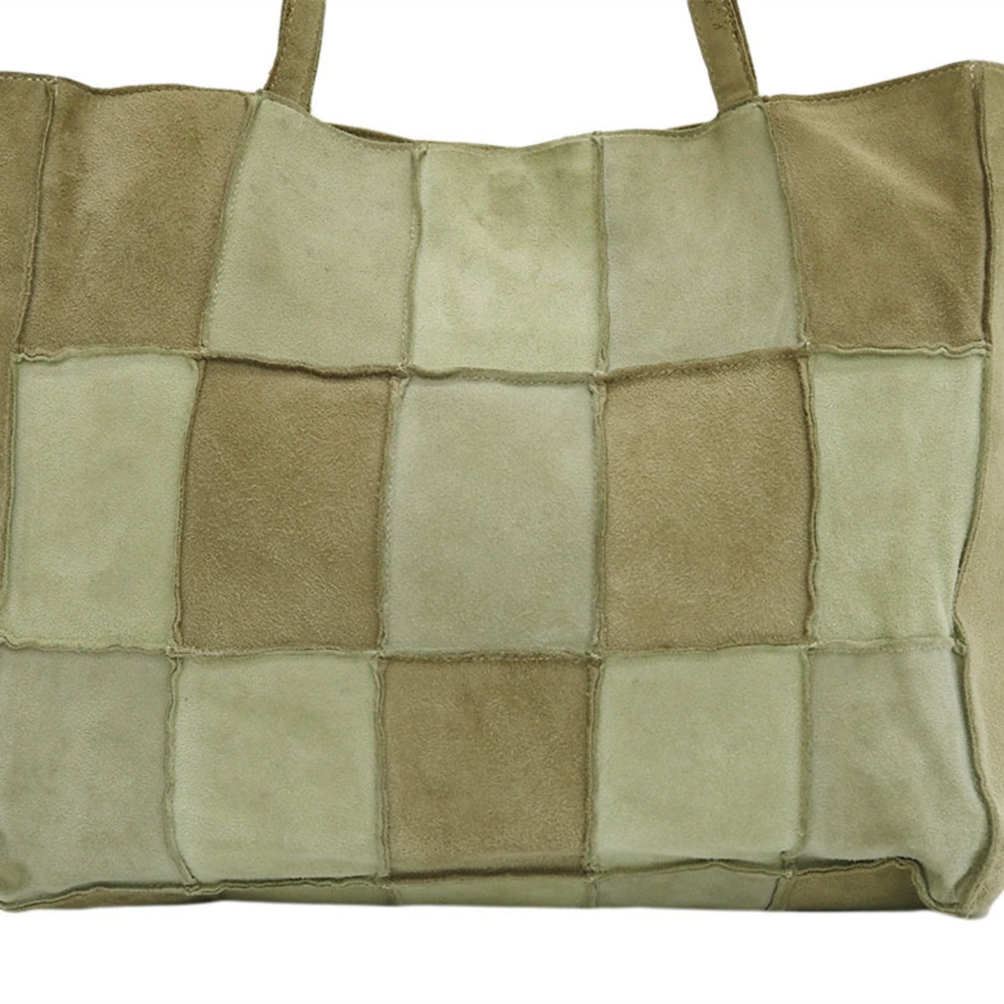 CHANEL Suede Patchwork Shoulder Tote Bag Beige 6th Series Ladies