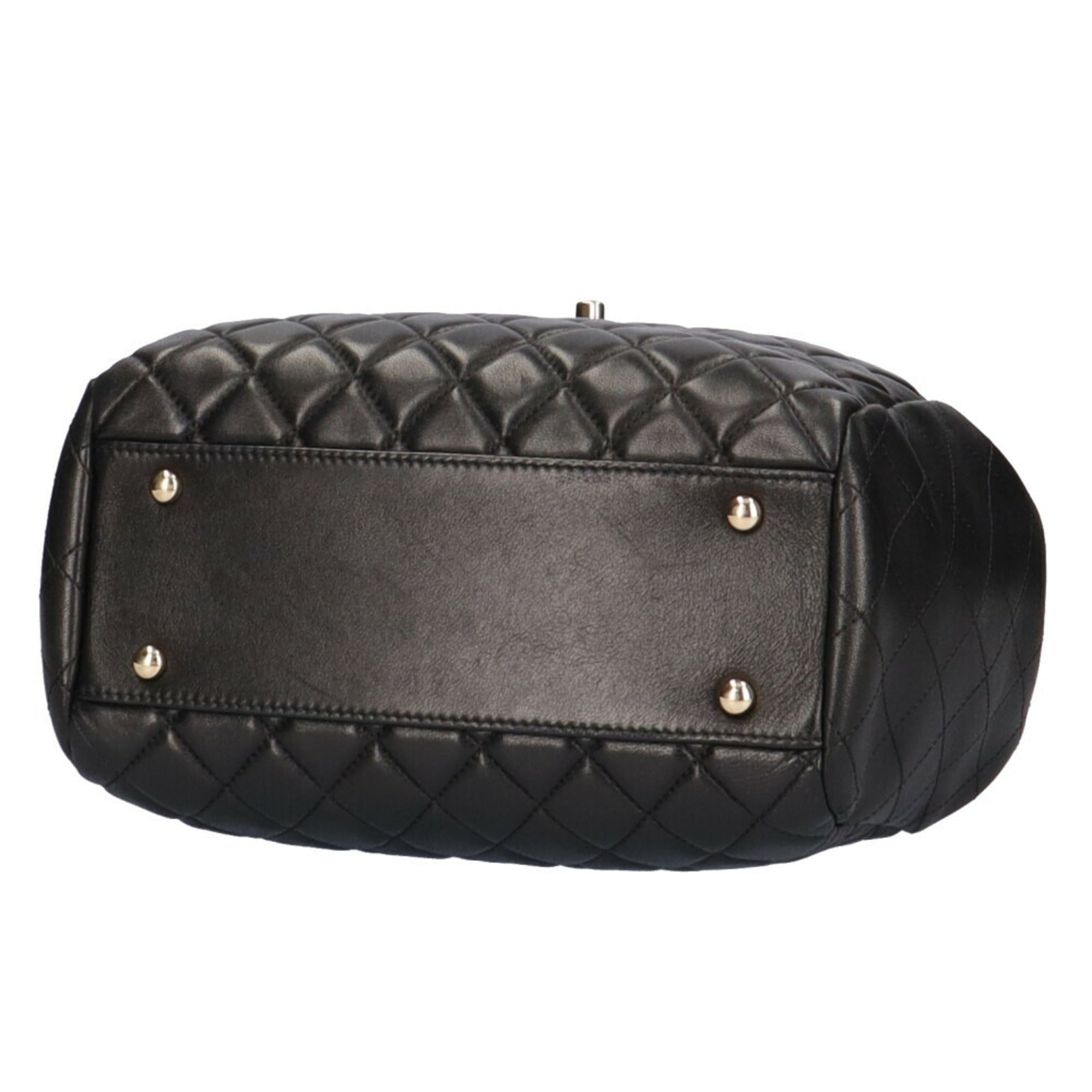CHANEL chain matelasse shoulder bag lambskin black ladies