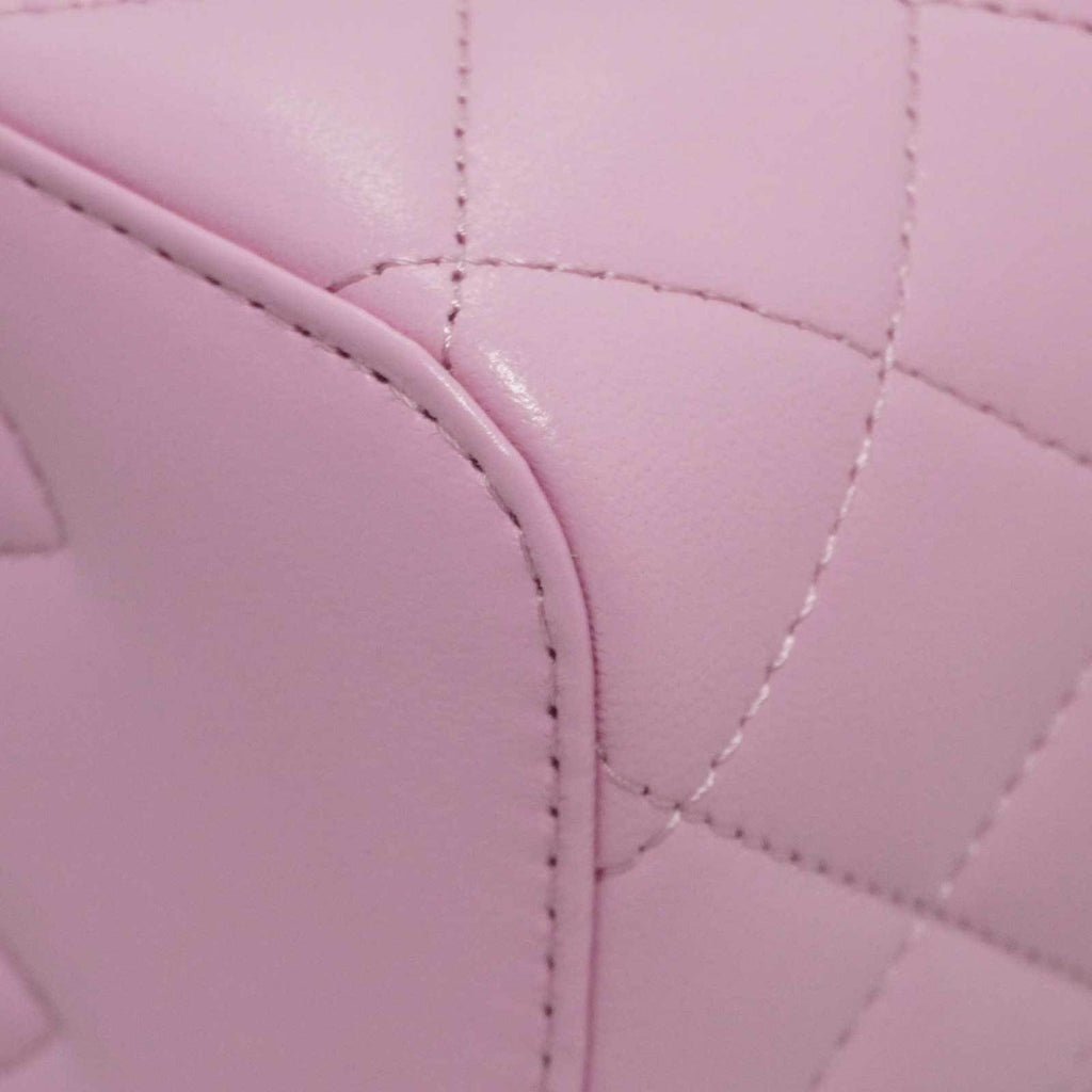 CHANEL Vanity Shoulder Handbag Bag Pink Lambskin Women's
