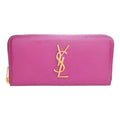 SAINT LAURENT Patent Round Long Wallet 370776 Pink Ladies