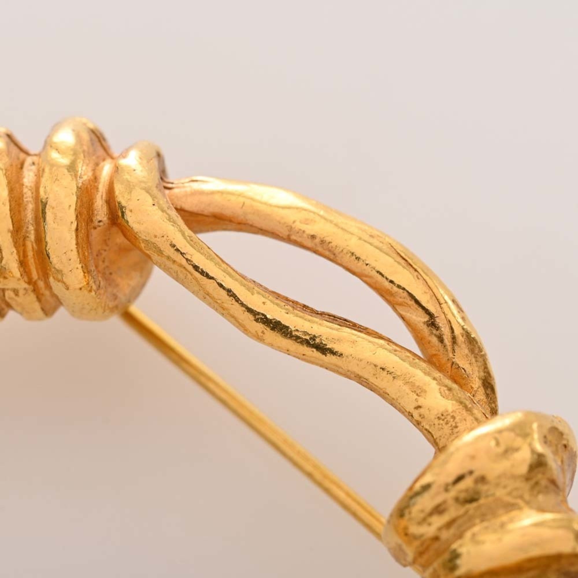 CHANEL Cross Motif Coco Mark Brooch Gold Ladies